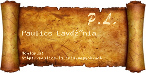 Paulics Lavínia névjegykártya
